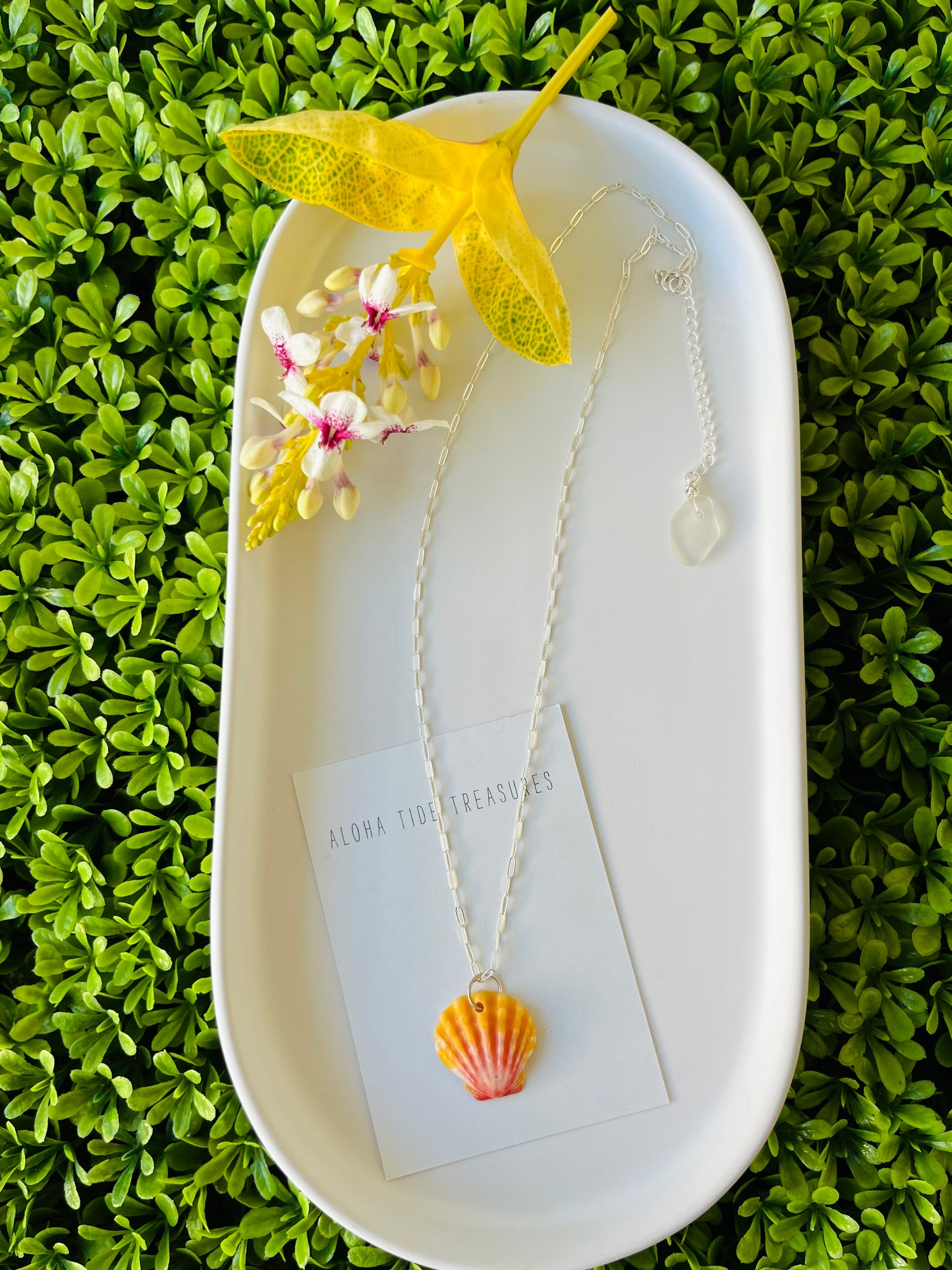 Sterling SIlver Sunrise Shell Necklace 18”