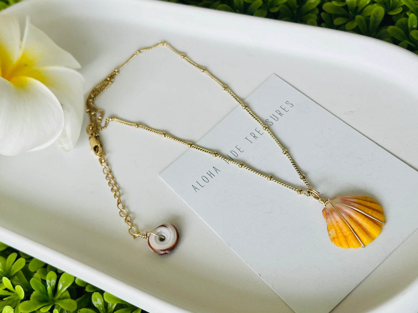 14K GF Sunrise Shell Necklace 16”