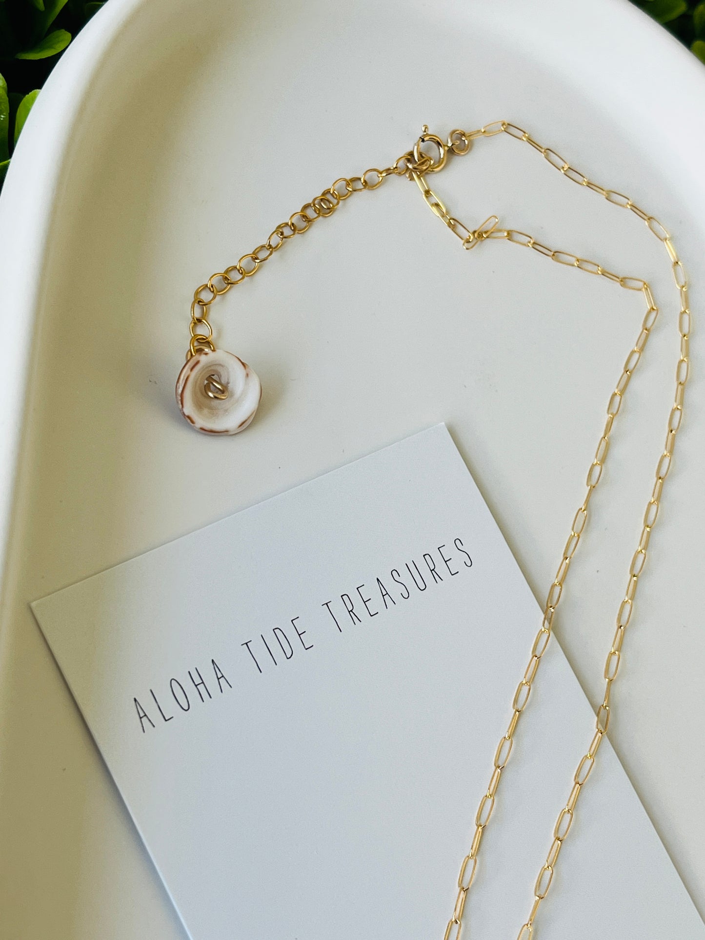 14K GF Puka Shell Necklace 16”