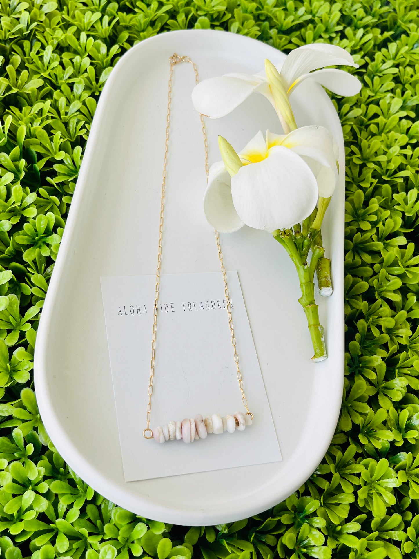 14K GF Dainty Puka Sand-Bar Necklace 16”
