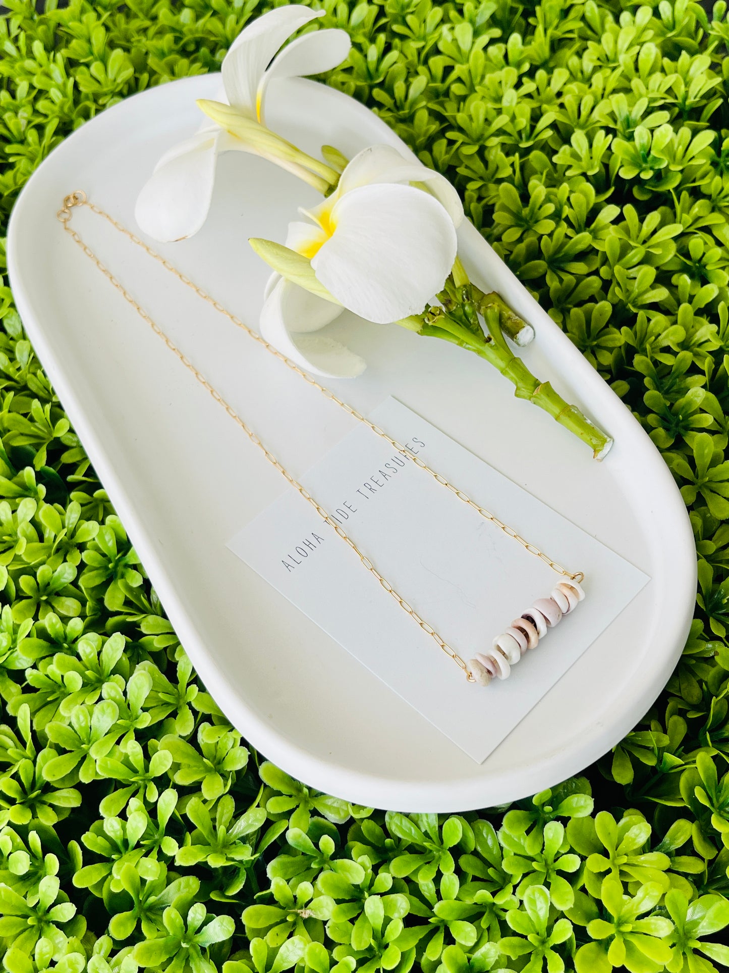 14K GF Dainty Puka Sand-Bar Necklace 16”