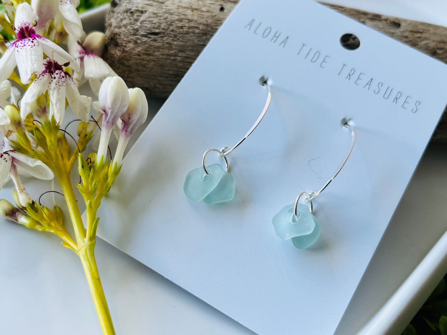 Sterling Silver Sea Glass Earrings