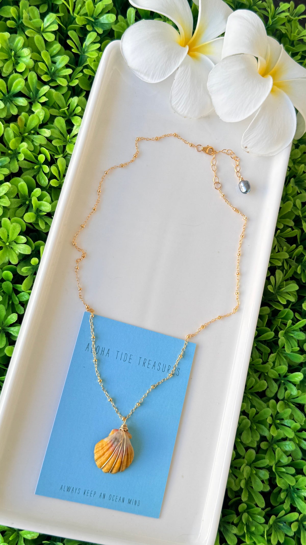 14K GF Sunrise Shell Necklace 16” - Kassandra