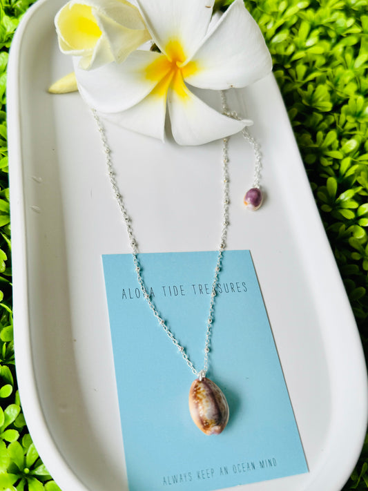 Sterling Silver Cowrie Shell Necklace 16” - Julie