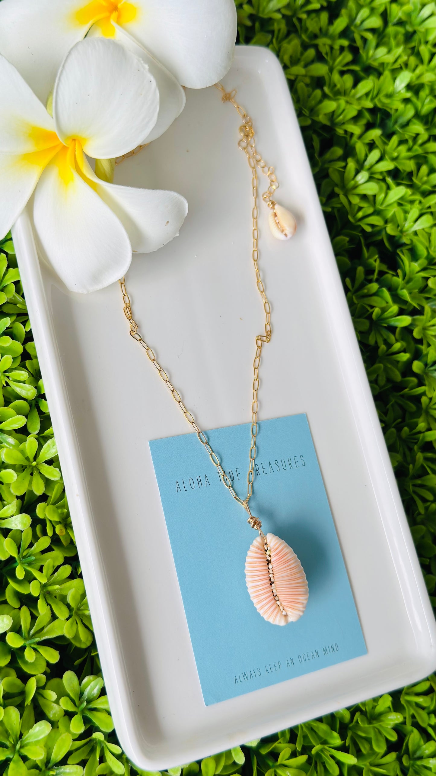 14K GF Cowrie Shell Necklace 16” - Mary