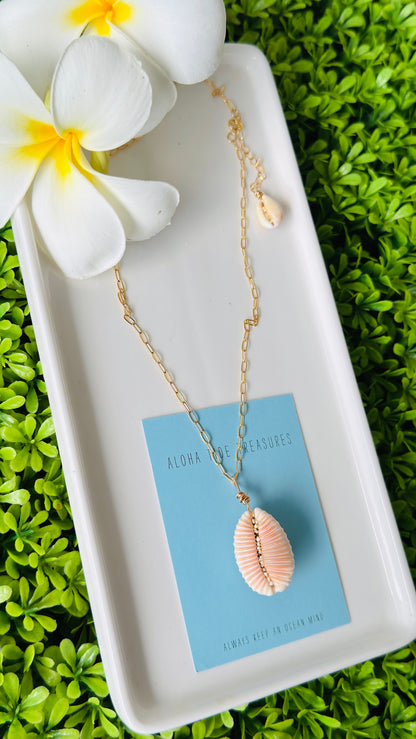 14K GF Cowrie Shell Necklace 16” - Mary