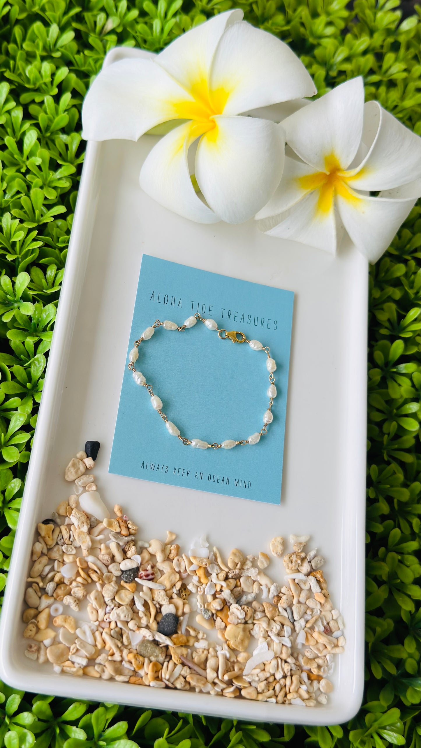 14K GF Dainty Pearl Bracelet 7”- Royalene