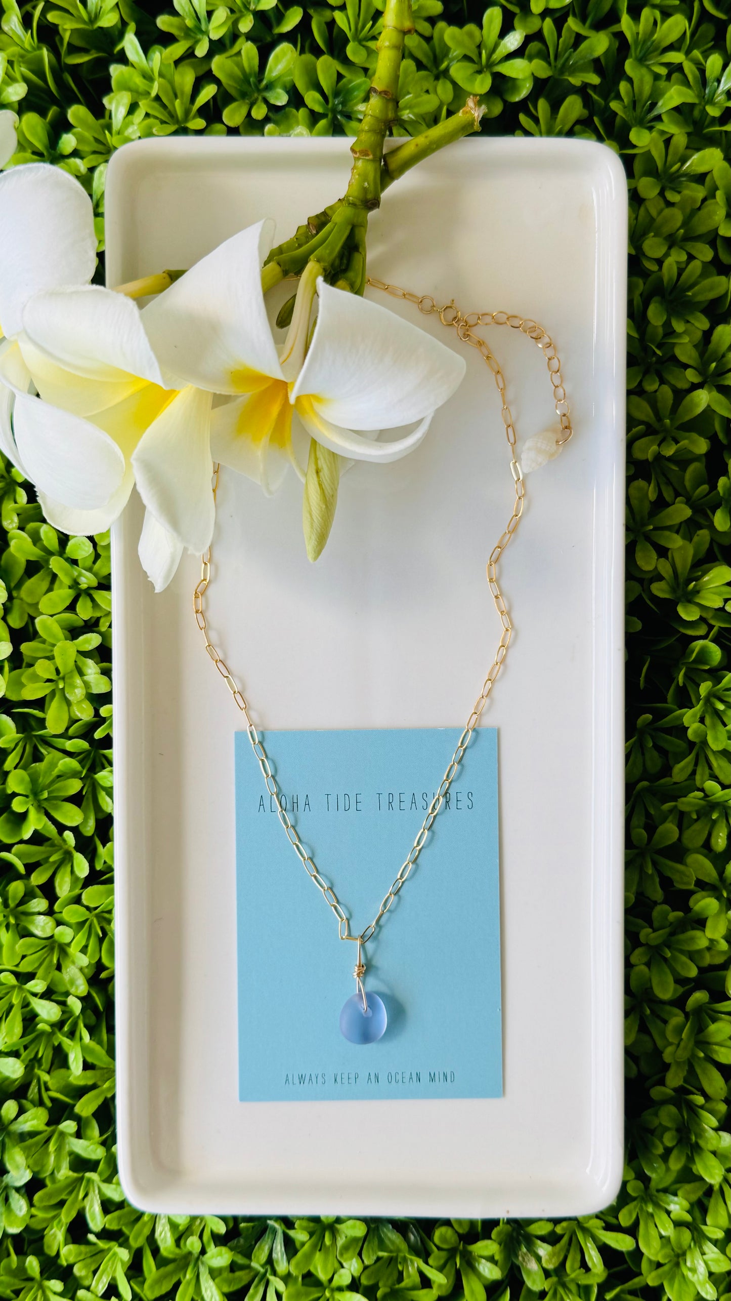 14K GF Purple Seaglass Necklace 15” - Ryan