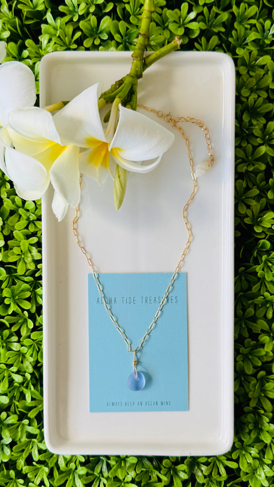 14K GF Purple Seaglass Necklace 15” - Ryan