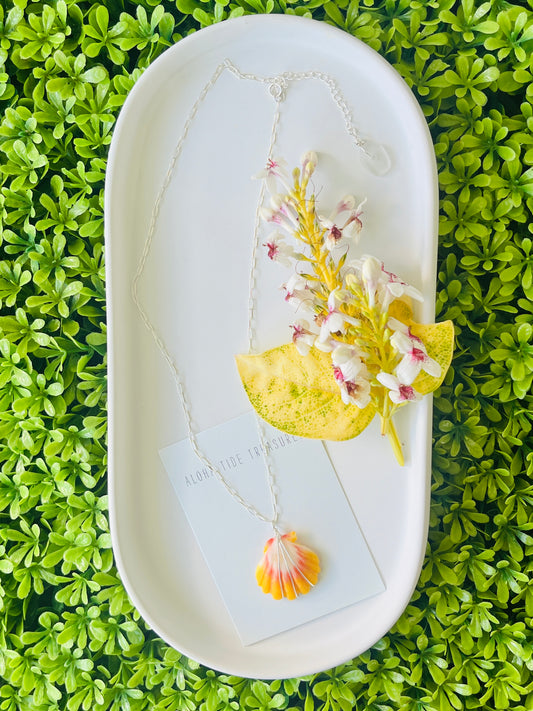 Sterling SIlver Sunrise Shell Necklace 14”