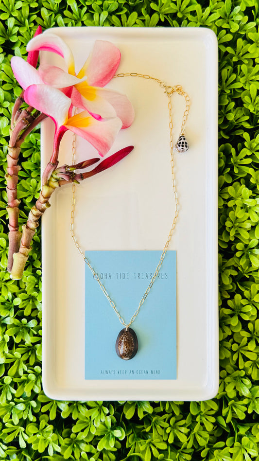14K GF Cowrie Shell Necklace 16” - Ginny