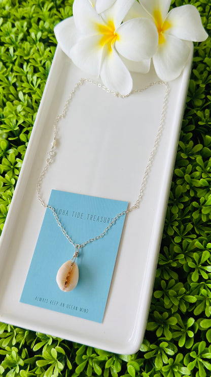 Sterling Silver Cowrie Shell Necklace 17” - Michelle