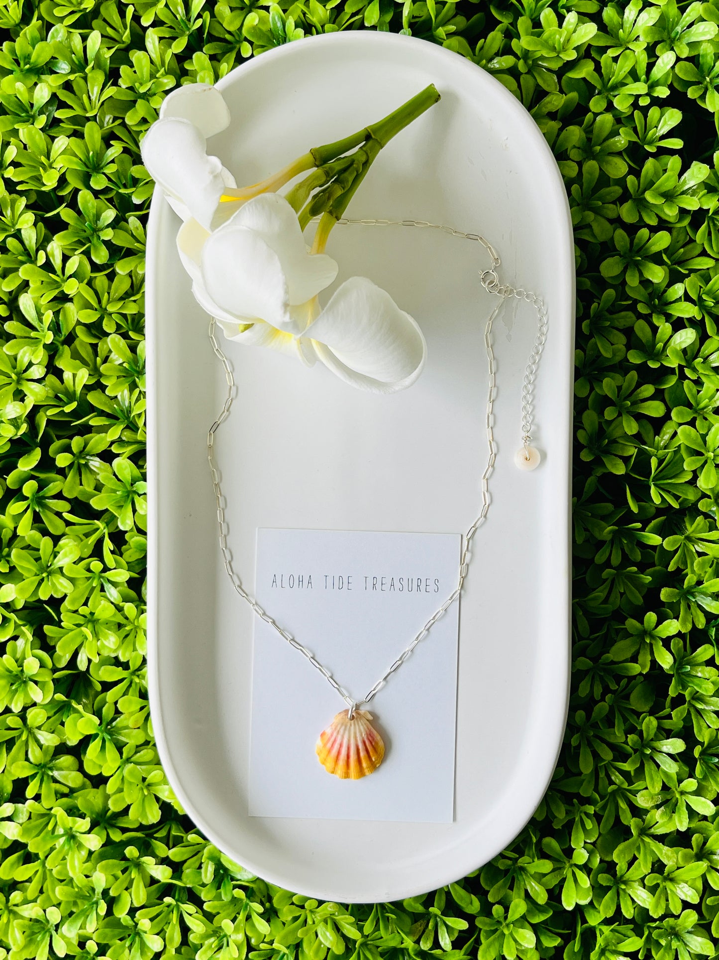 Sterling Silver Sunrise Shell Necklace 16” - Mar