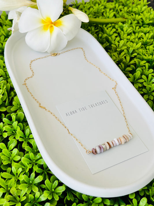 14K GF Dainty Puka Sand-Bar Necklace 16”