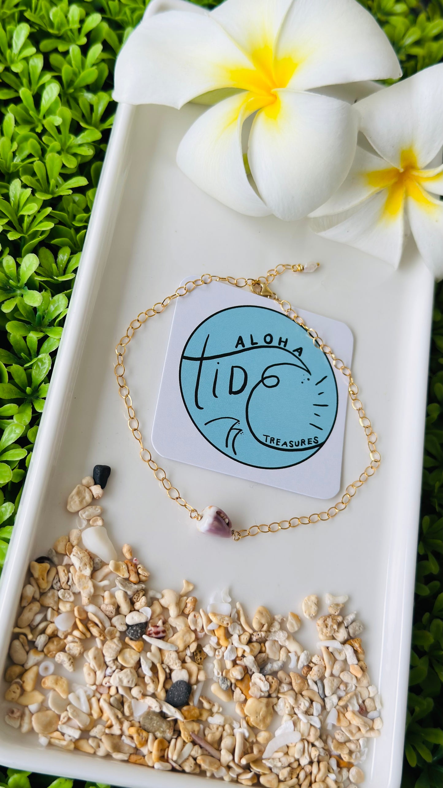 14K GF Cone Shell Anklet 11”