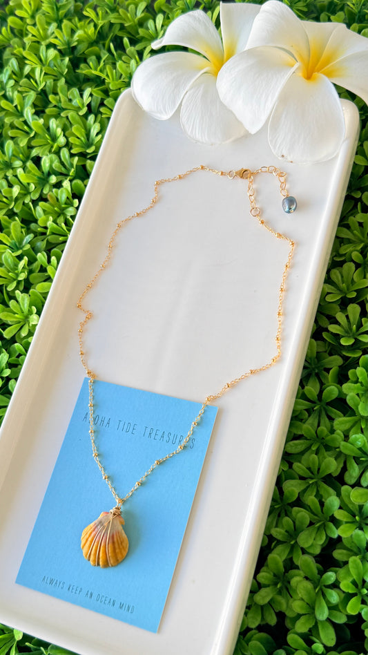 14K GF Sunrise Shell Necklace 16” - Kassandra