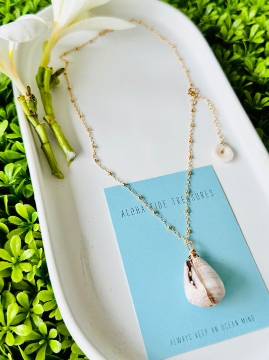 14K GF Abbreviated Cone Shell Necklace 16”