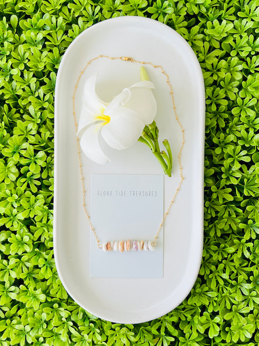 14K GF Dainty Puka Sand-Bar Necklace 16”