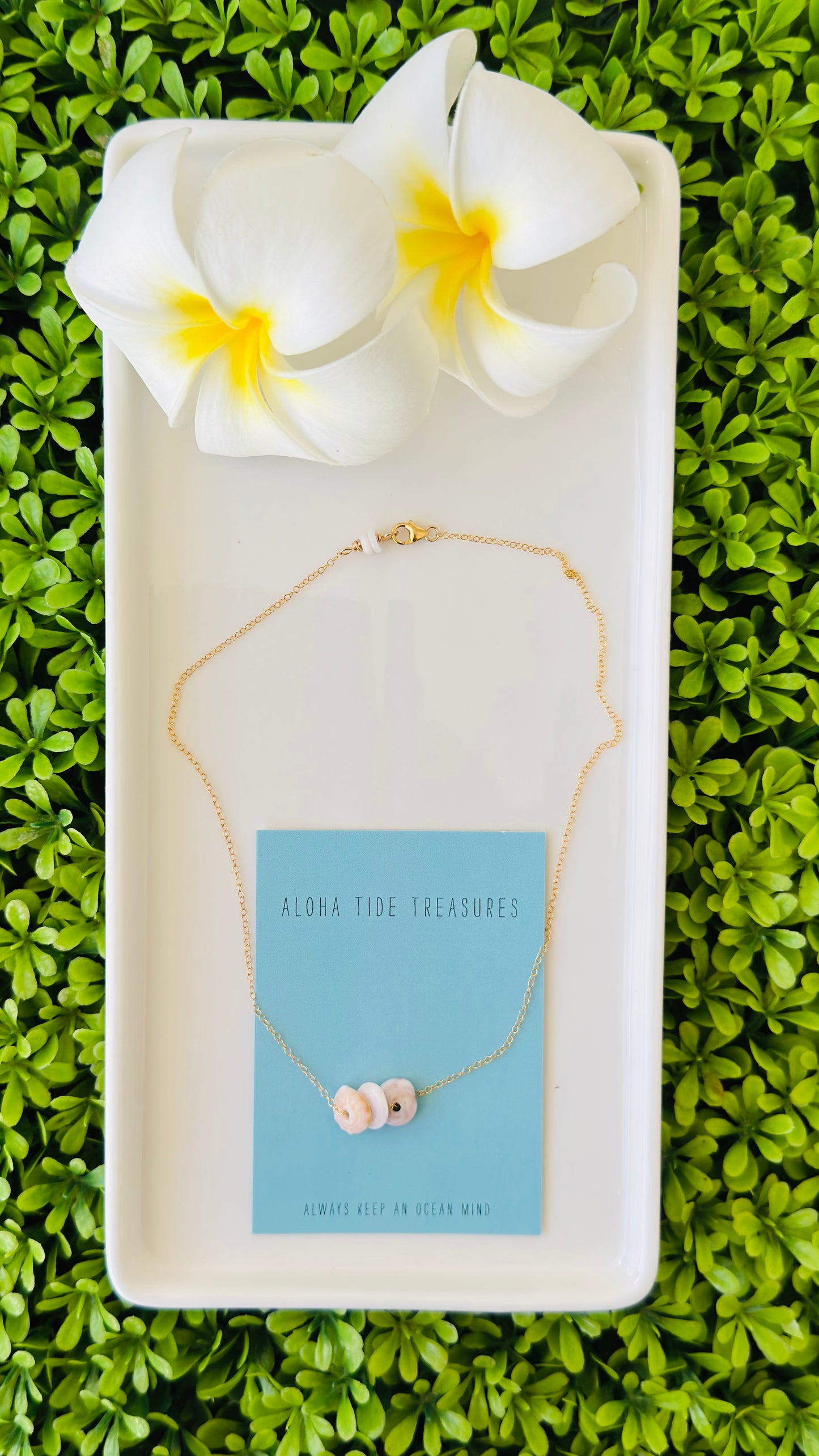 14K GF Floating Pukas Necklace 14”