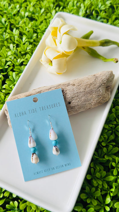 Sterling Silver Stacked Cone Shell Earrings