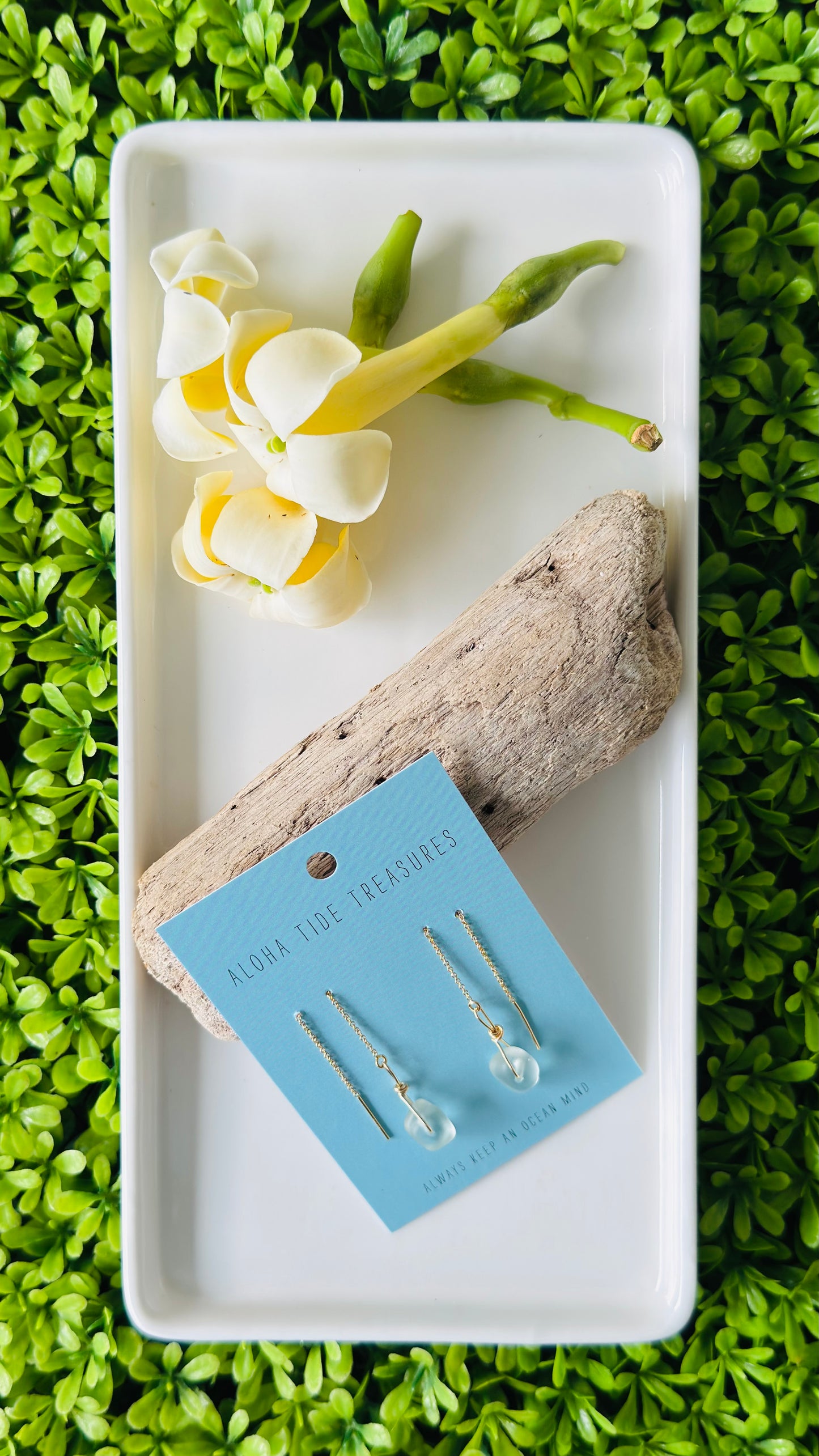 14K GF Seaglass Threader Earrings