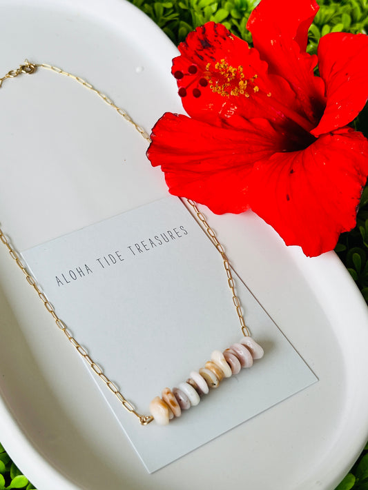 14K GF Dainty Puka Sand-Bar Necklace 16” - Ericka