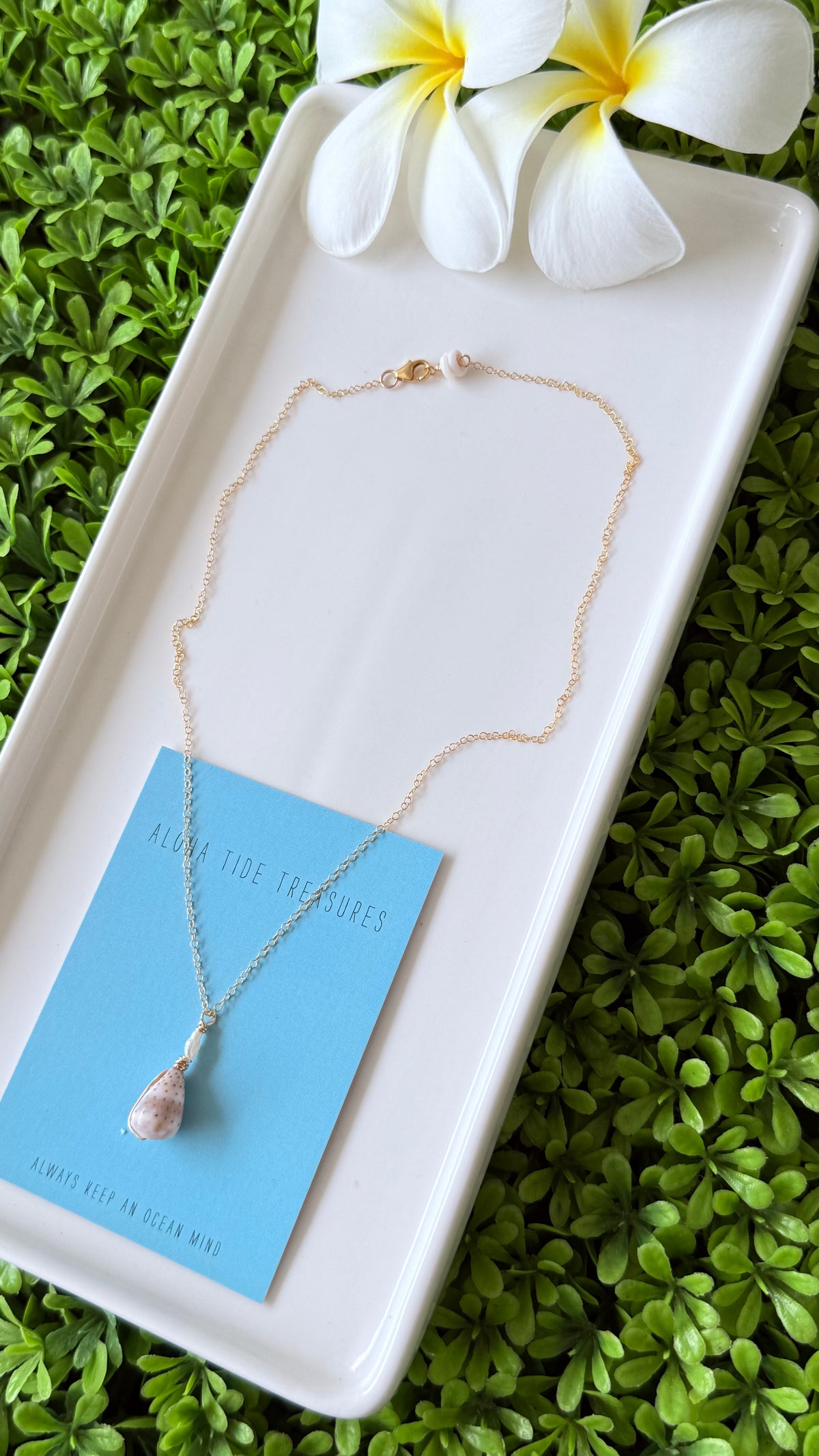 14K GF Dainty Abbreviated Cone Shell Necklace 16”