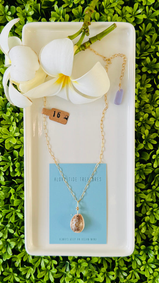 14K GF Cowrie Shell Necklace 16”