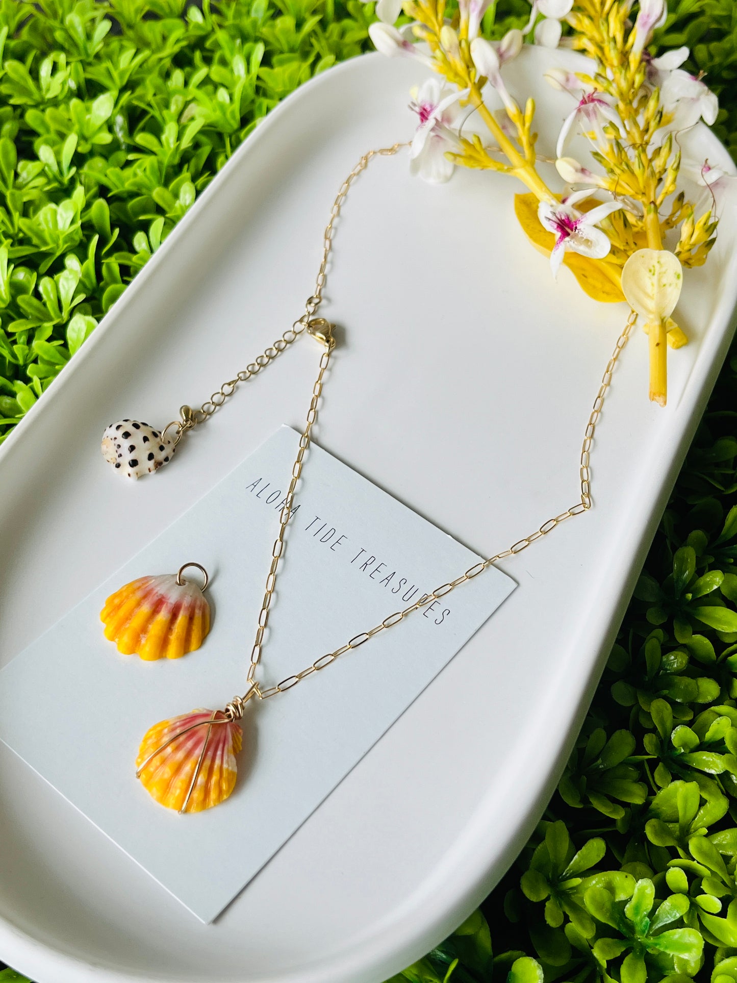 14K GF Sunrise Shell 16” Chain - Tarah