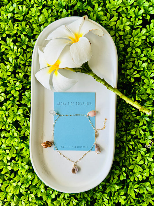 14K GF Hawaiian Shell Anklet 8.5”