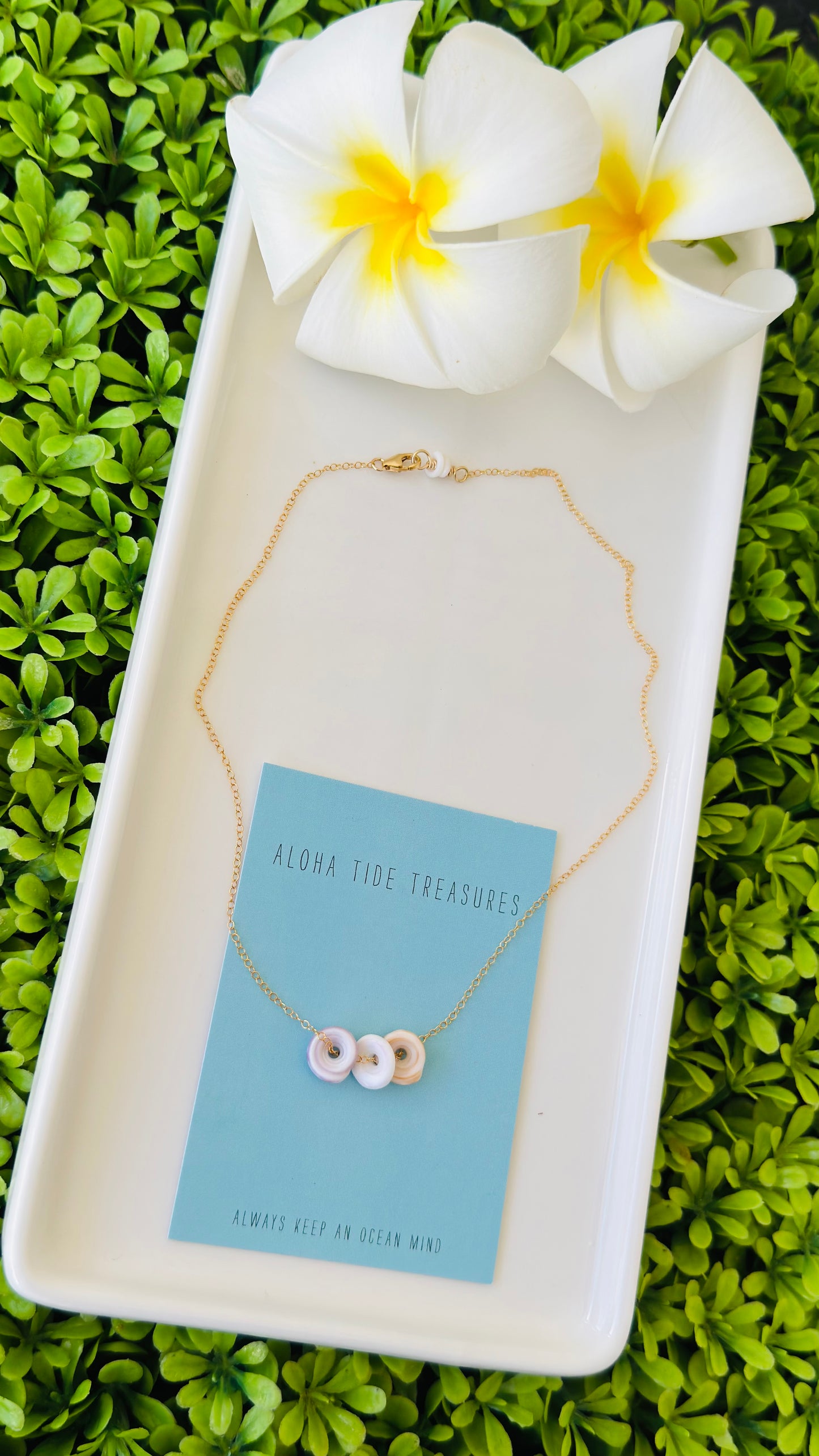 14K GF Floating Pukas Necklace 14”