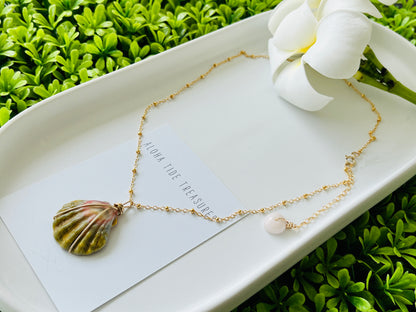 14K GF Moonrise Shell Necklace 16”
