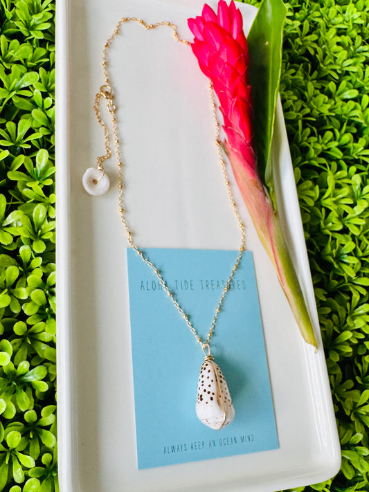14K GF Flea Cone Shell Necklace 16”