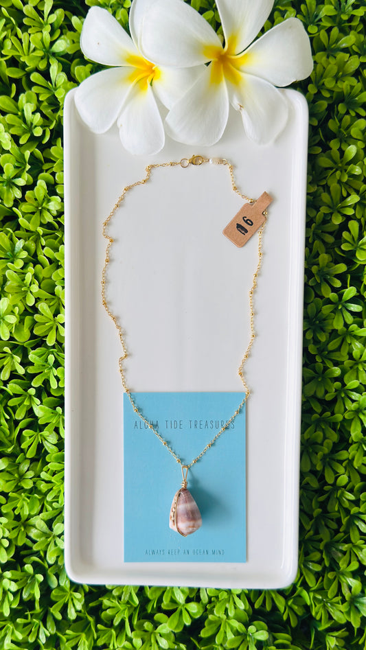 14K GF Abbreviated Cone Shell Necklace 16”