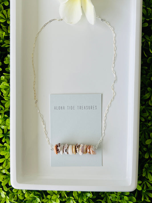 Sterling Silver Puka Sand-Bar Necklace 18”