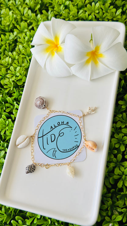 14K GF Shell Anklet 9.5” - Ashley
