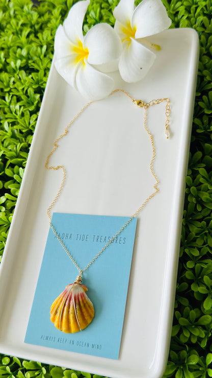 14K GF Sunrise Shell Necklace 16” - Amanda