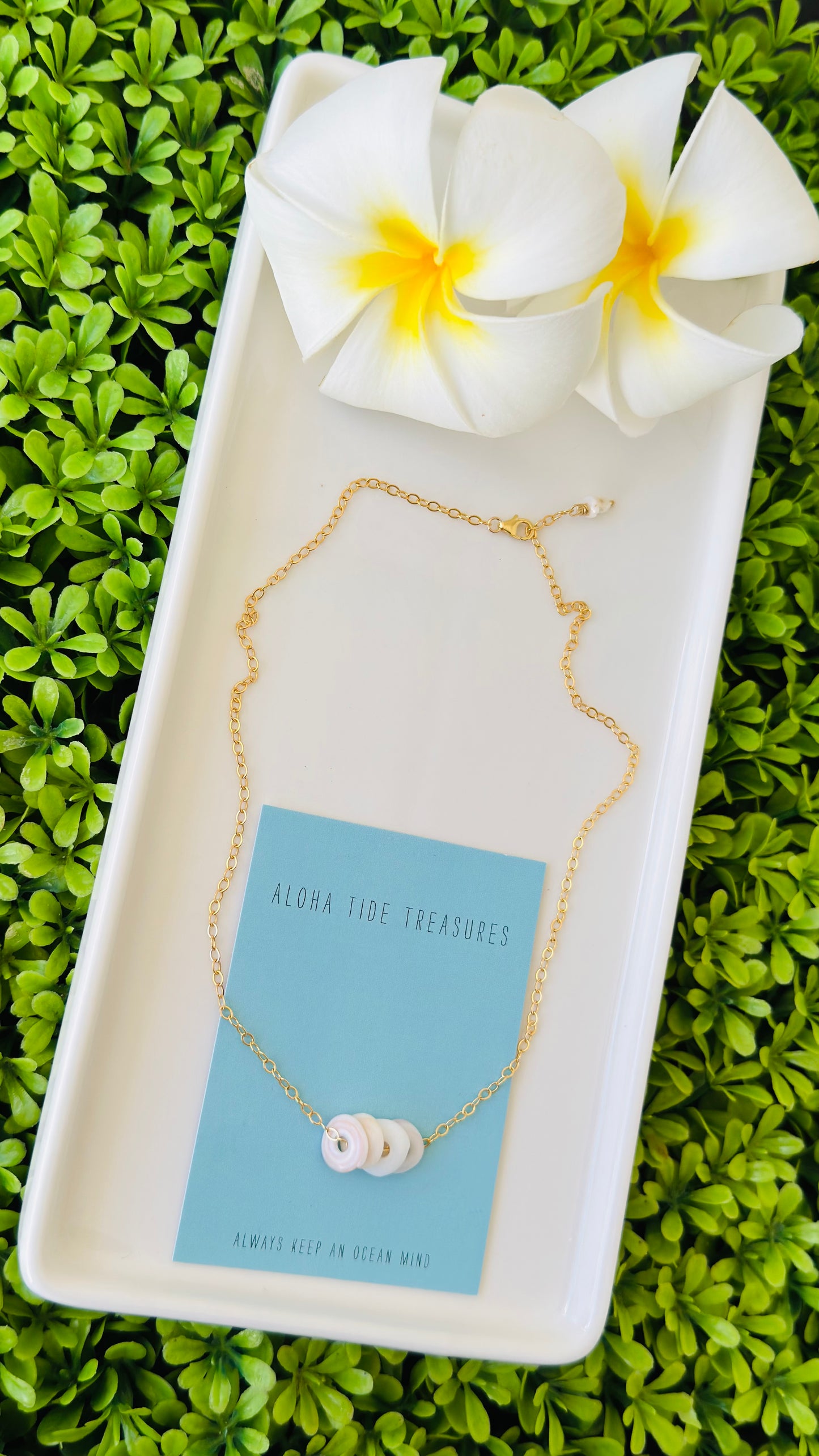 14K GF Floating Pukas Necklace 16”