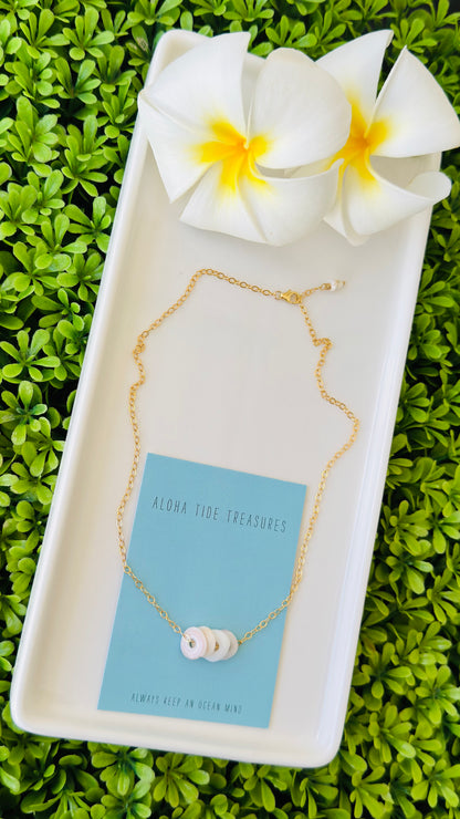 14K GF Floating Pukas Necklace 16”