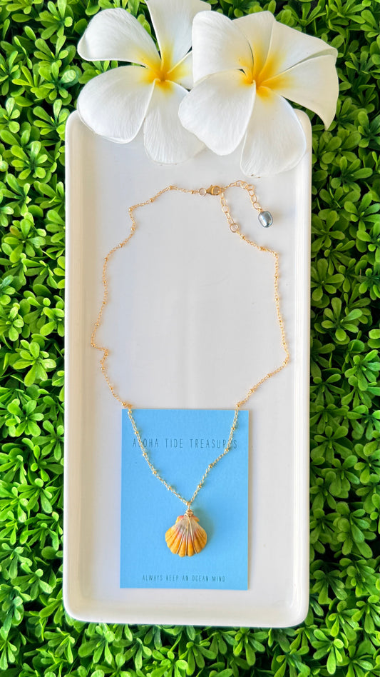 14K GF Sunrise Shell Necklace 16” - Kassandra