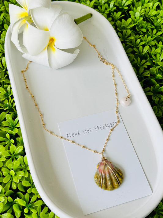 14K GF Moonrise Shell Necklace 16”