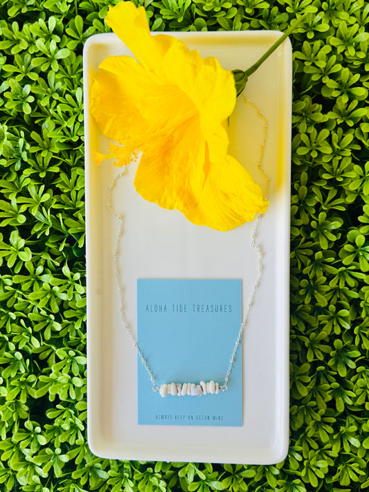 Sterling Silver Dainty Puka Sand-Bar Necklace 20” - Karla