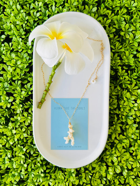 14K GF White Coral Necklace 18”