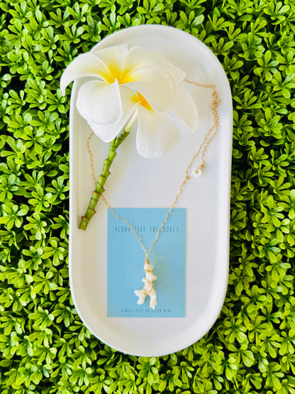 14K GF White Coral Necklace 18”