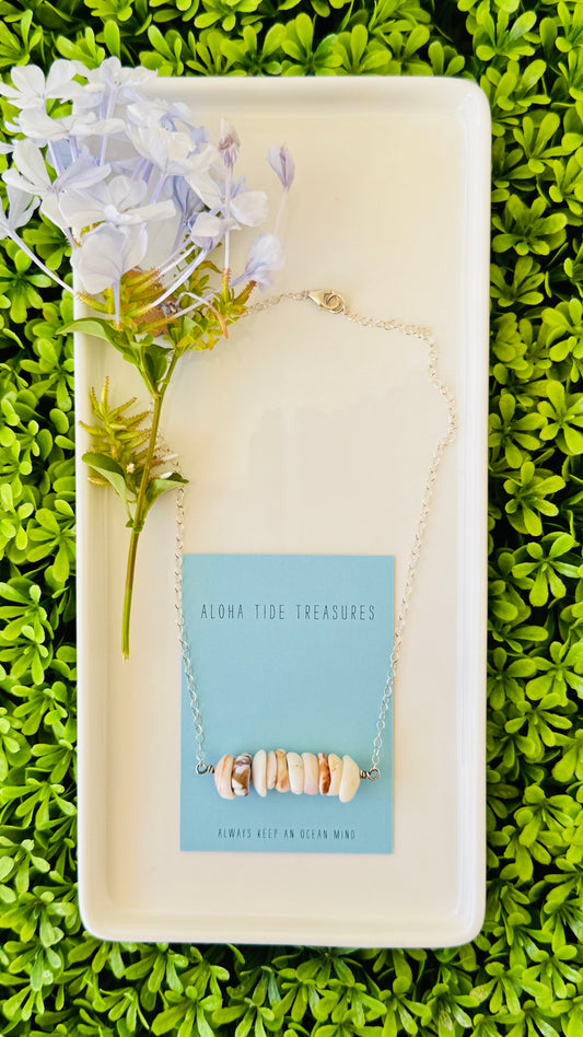 Sterling Silver Puka Sand-Bar Necklace 16”