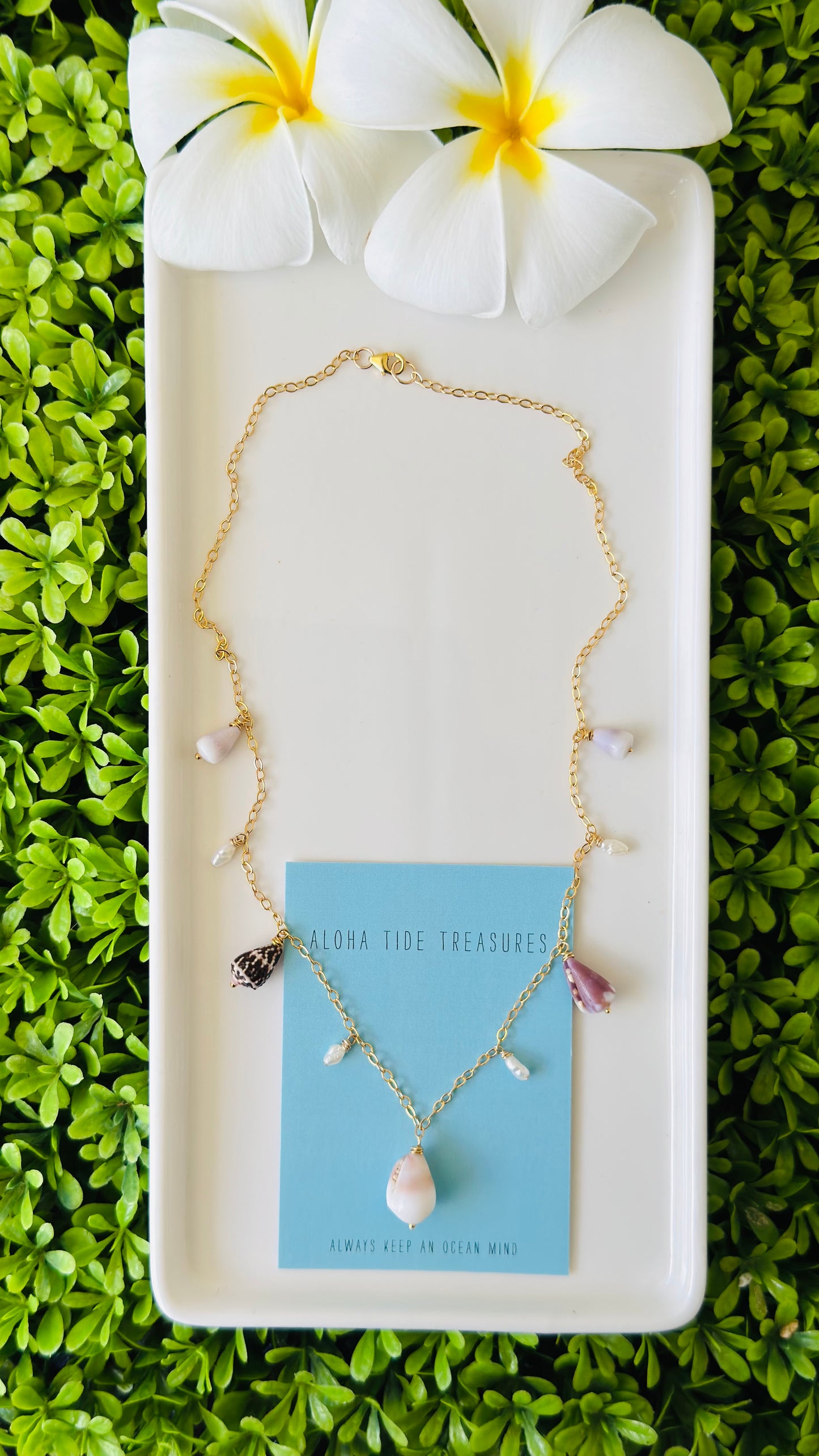 14K GF Dangle Necklace Cone/Pearl - Ashley