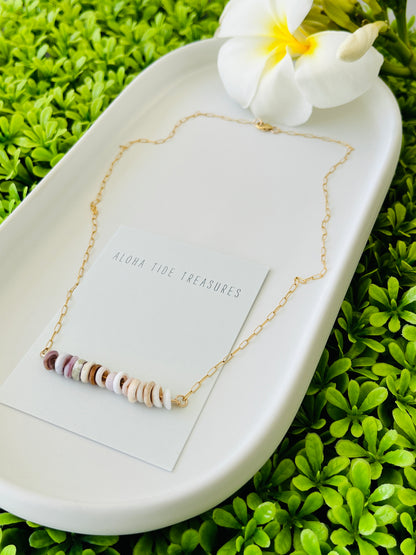 14K GF Dainty Puka Sand-Bar Necklace 16”