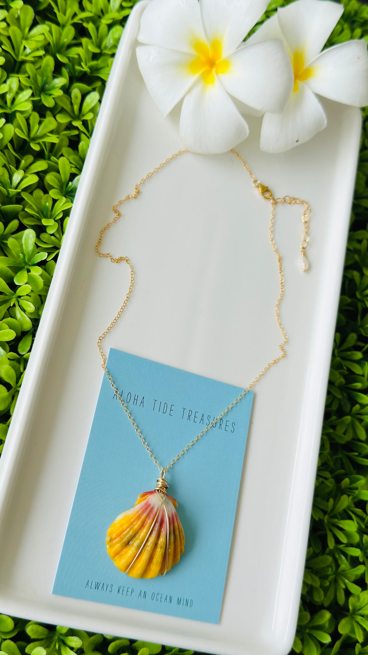 14K GF Sunrise Shell Necklace 16” - Amanda