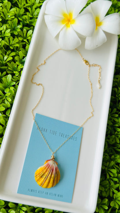 14K GF Sunrise Shell Necklace 16” - Amanda