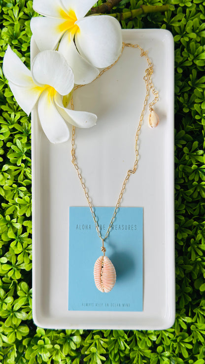 14K GF Cowrie Shell Necklace 16” - Mary